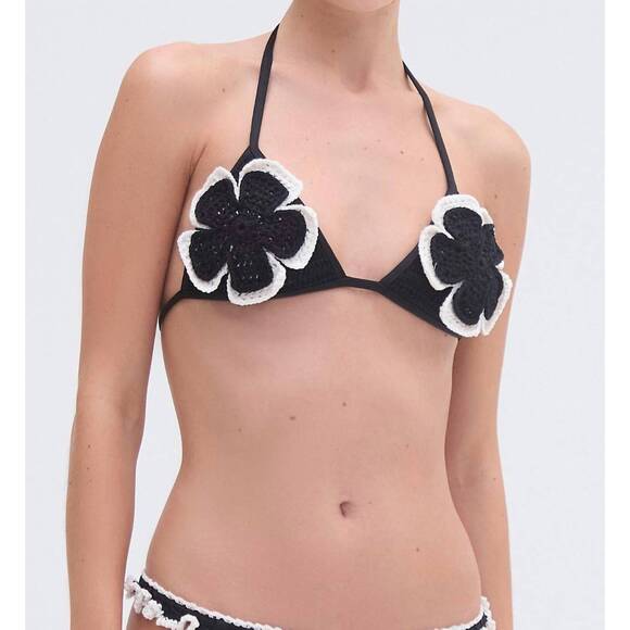 PATBO Other - NEW PATBO poppy crochet flower bikini top in black